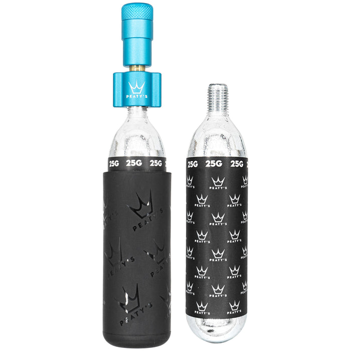 Peaty's Holeshot CO2 Tire Inflator Kit w/ Cartridges Turquoise