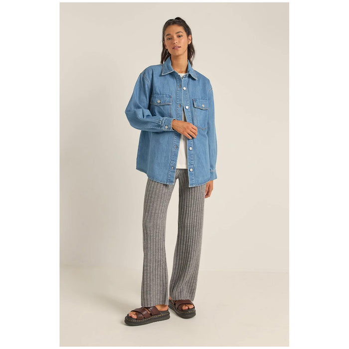 Rhythm Oversized Denim Shacket - Women's Washed Blue