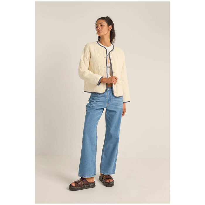 Rhythm Check Quilted Jacket - Women's Cream
