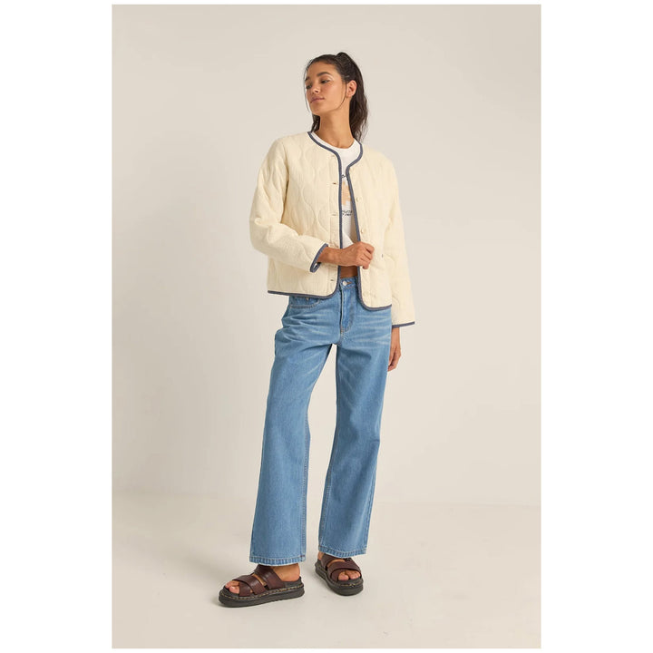 Rhythm Check Quilted Jacket - Women's Cream