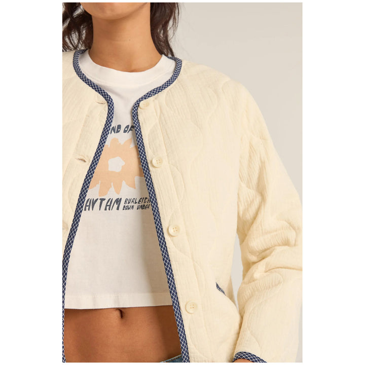 Rhythm Check Quilted Jacket - Women's Cream