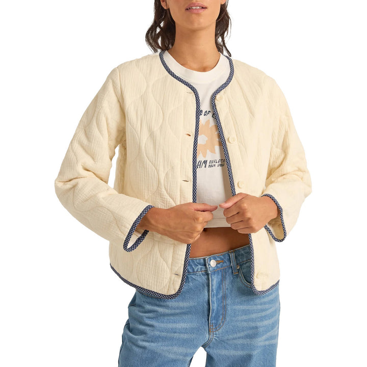 Rhythm Check Quilted Jacket - Women's Cream