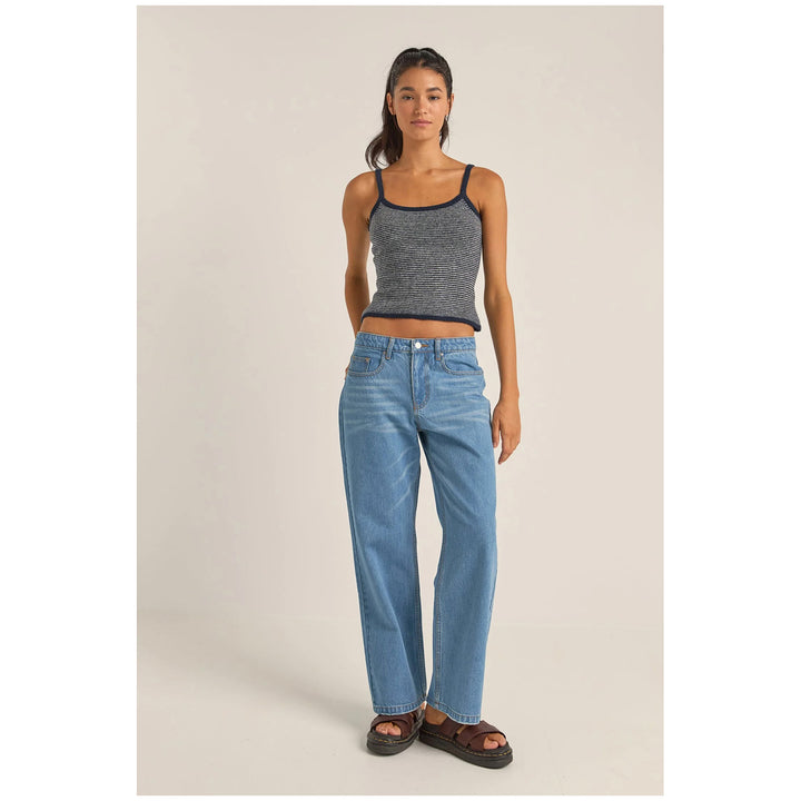 Rhythm Washed Out Denim Pants - Women's Blue
