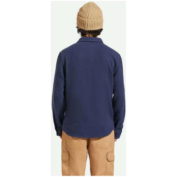 Brixton Bowery Textured Twill Overshirt - Men's Washed Navy