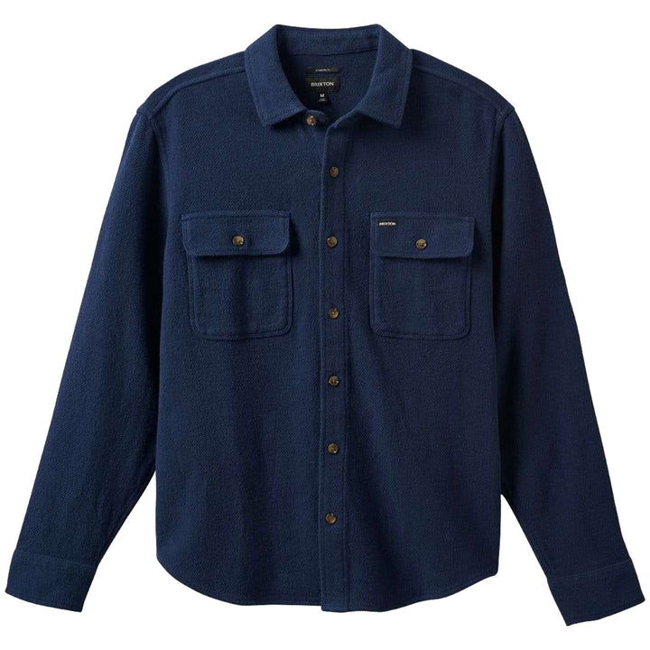 Brixton Bowery Textured Twill Overshirt - Men's Washed Navy