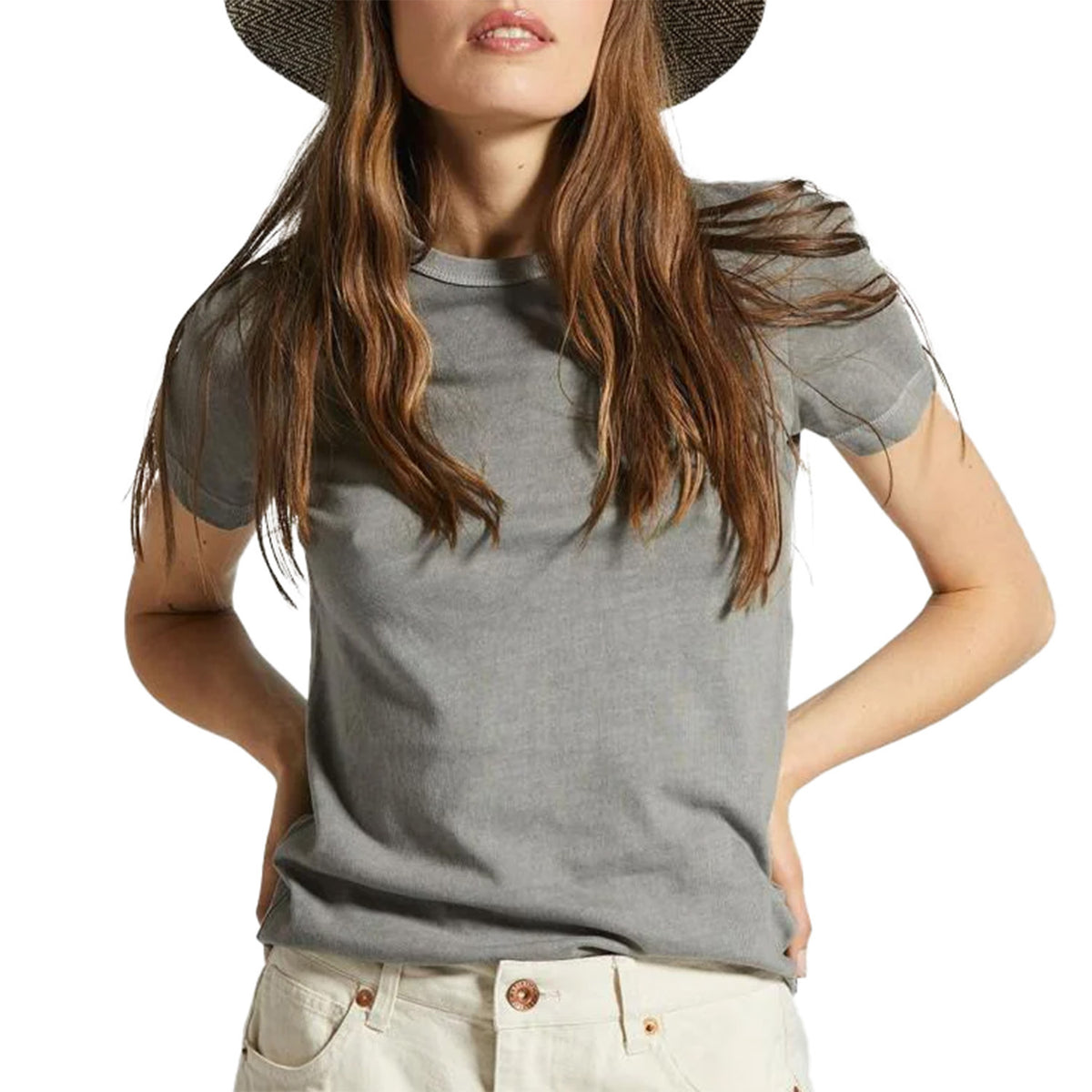 Brixton Carefree Organic GD Slim Crew T-Shirt - Women's Washed Black