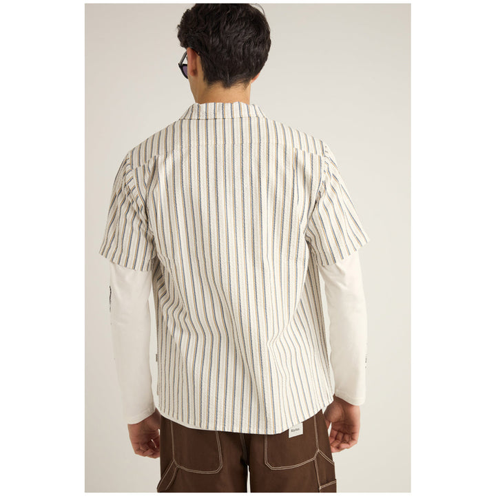 Rhythm Seersucker Stripe Short-Sleeve Shirt - Men's White