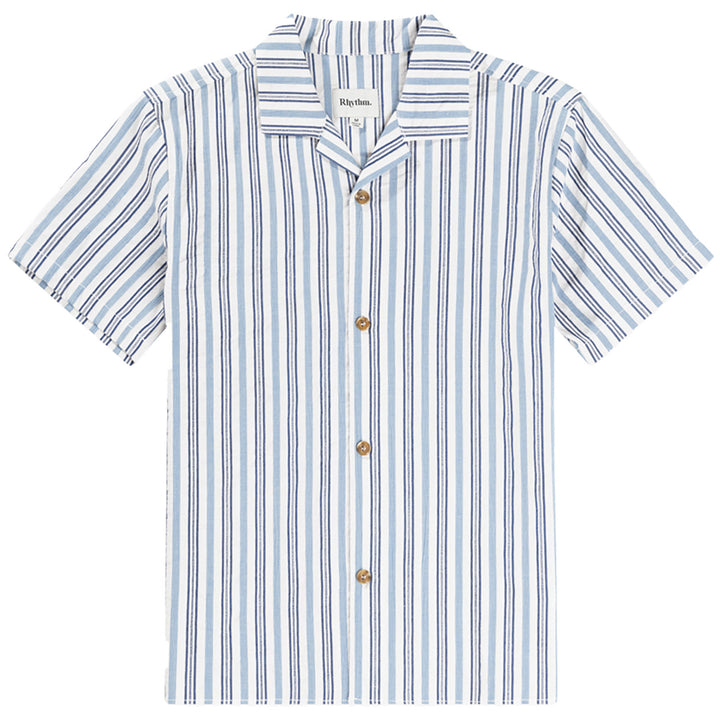 Rhythm Vacation Stripe Short-Sleeve Shirt - Men's Blue