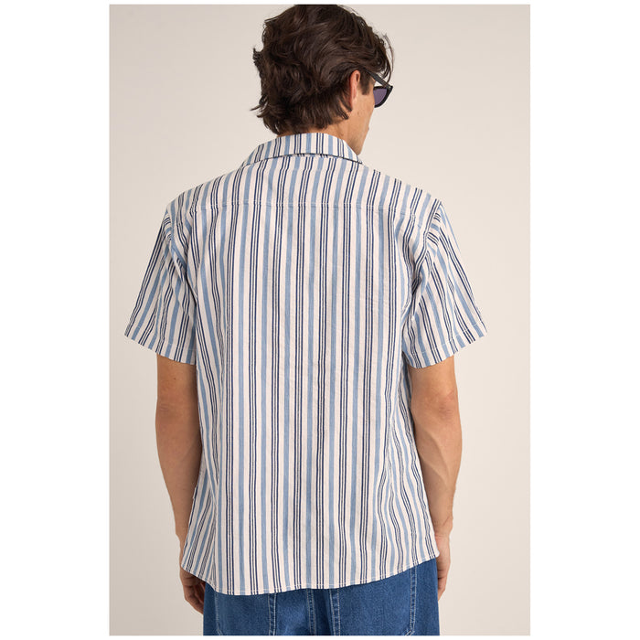 Rhythm Vacation Stripe Short-Sleeve Shirt - Men's Blue