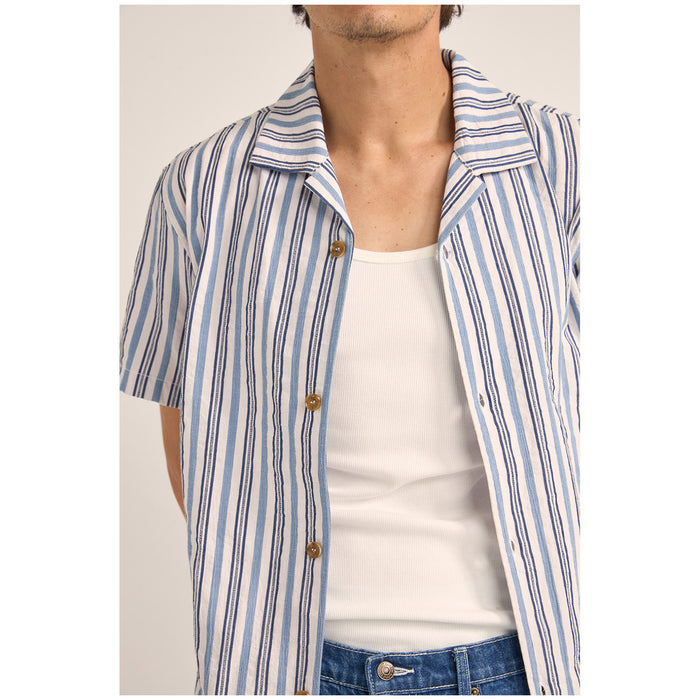 Rhythm Vacation Stripe Short-Sleeve Shirt - Men's Blue
