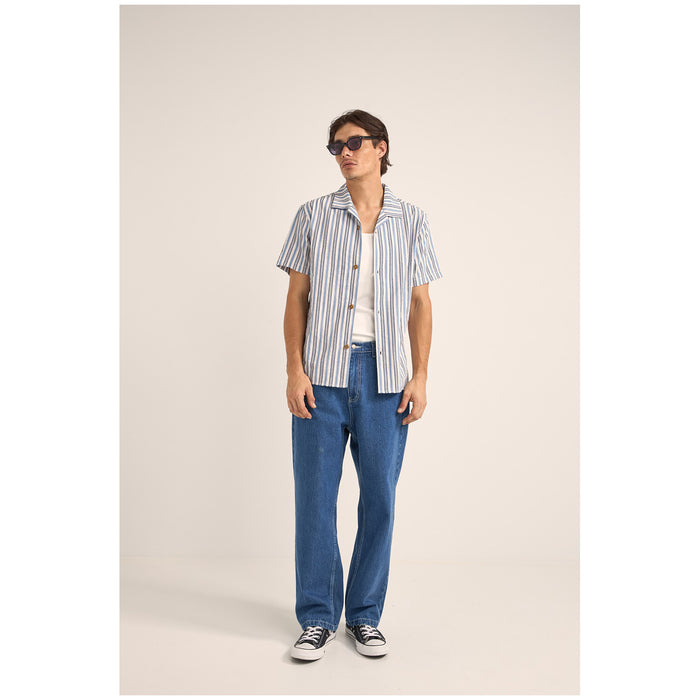 Rhythm Vacation Stripe Short-Sleeve Shirt - Men's Blue