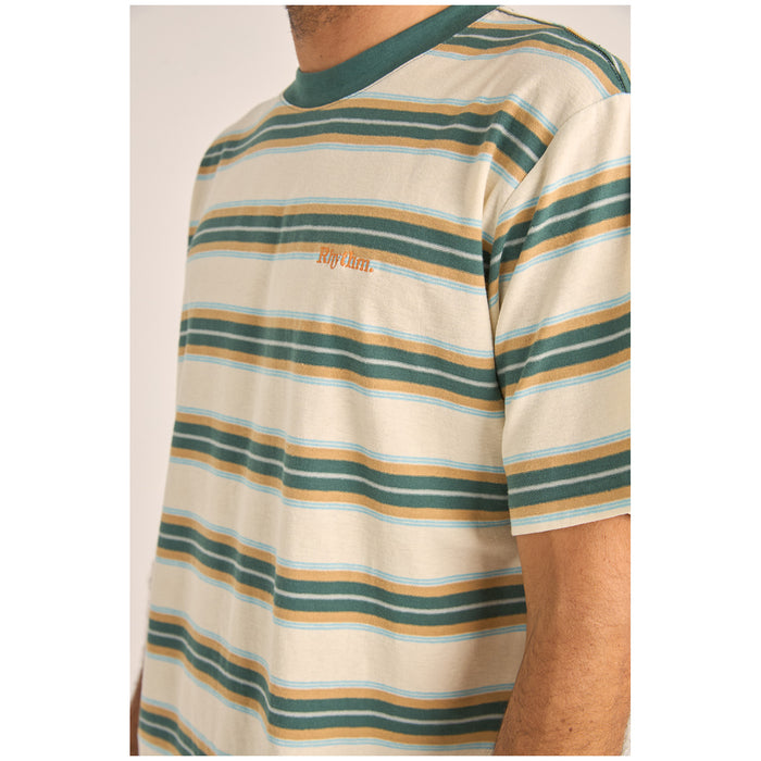 Rhythm Everyday Stripe Short-Sleeve T-Shirt - Men's Vintage Green