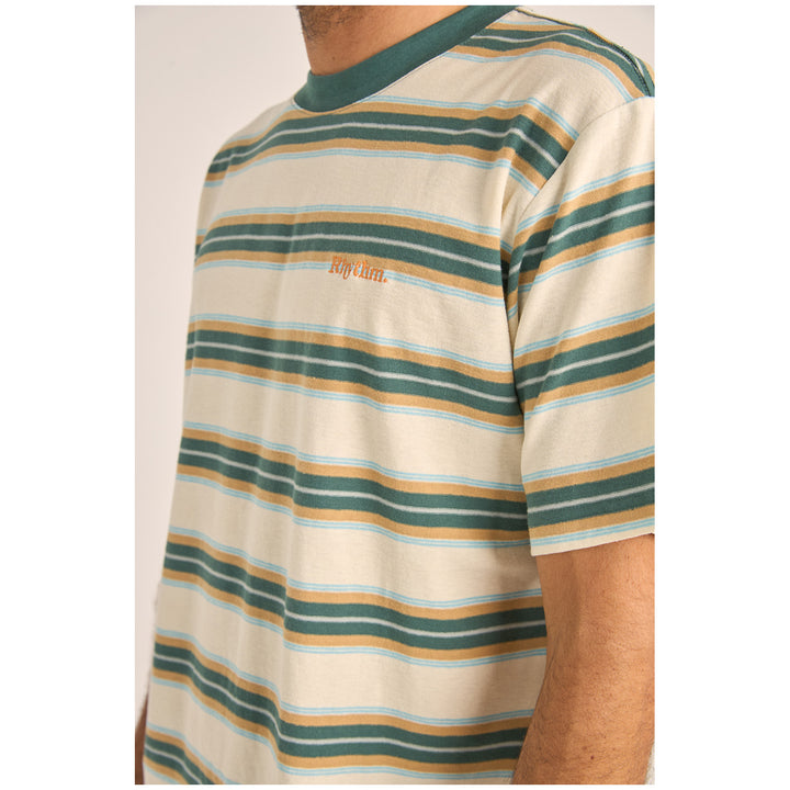 Rhythm Everyday Stripe Short-Sleeve T-Shirt - Men's Vintage Green