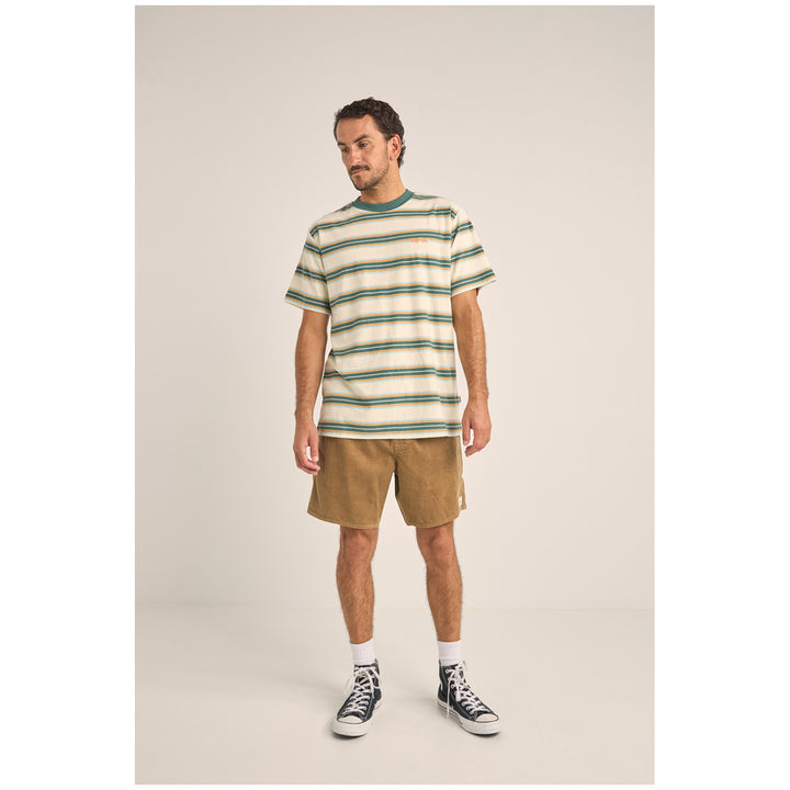 Rhythm Everyday Stripe Short-Sleeve T-Shirt - Men's Vintage Green