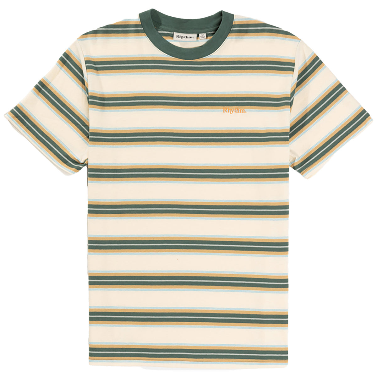 Rhythm Everyday Stripe Short-Sleeve T-Shirt - Men's Vintage Green