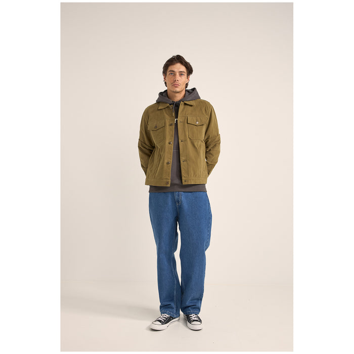 Rhythm Brushed Twill Trucker Jacket - Men's Olive