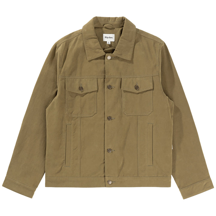 Rhythm Brushed Twill Trucker Jacket - Men's Olive