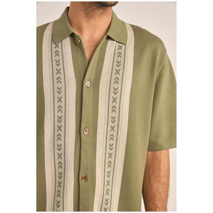 Rhythm Loma Knitted Short-Sleeve Shirt - Men's Sage