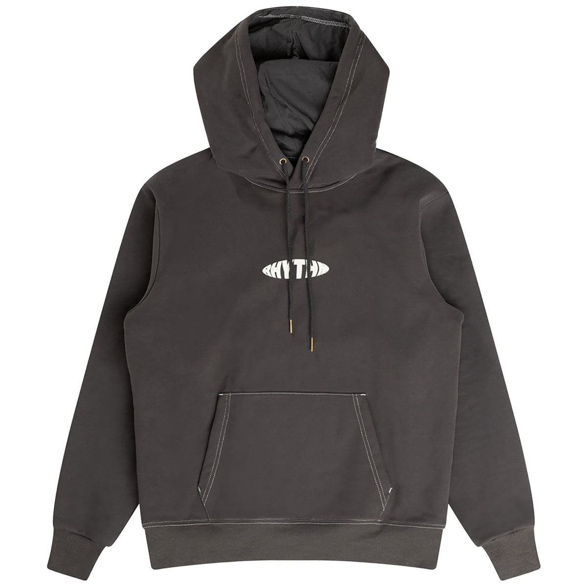 Rhythm Contrast Stitch Hoodie - Men's Charcoal