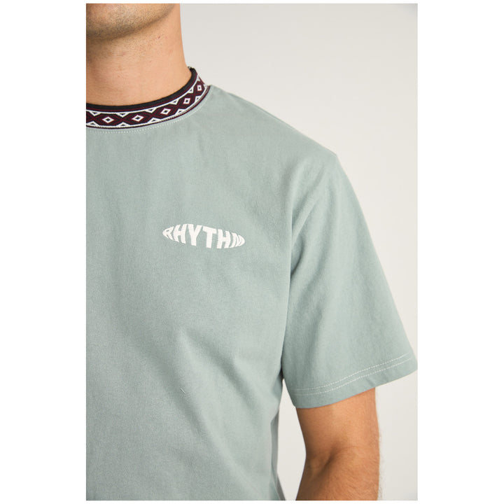 Rhythm Contrast Neckband Short-Sleeve T-Shirt - Men's Teal