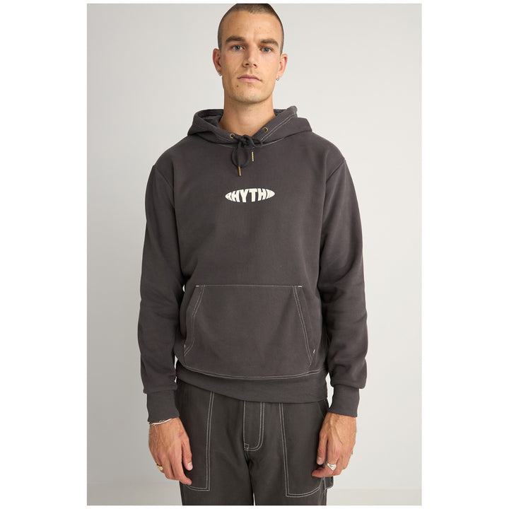 Rhythm Contrast Stitch Hoodie - Men's Charcoal