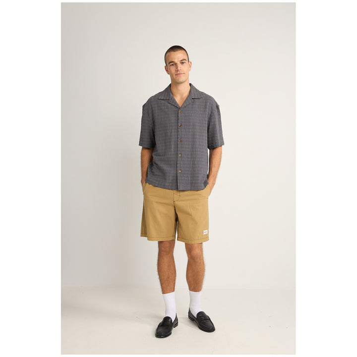 Rhythm Relaxed Texture Short-Sleeve Shirt - Men's Charcoal