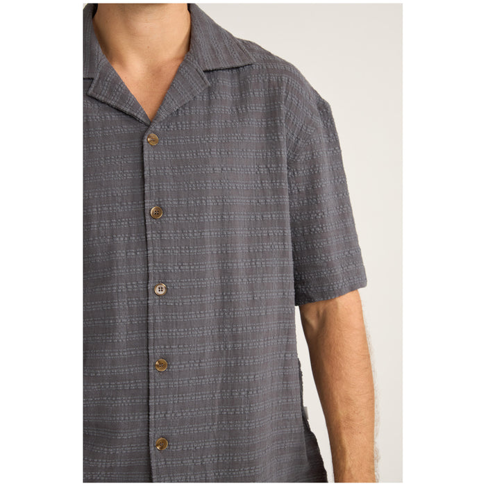 Rhythm Relaxed Texture Short-Sleeve Shirt - Men's Charcoal