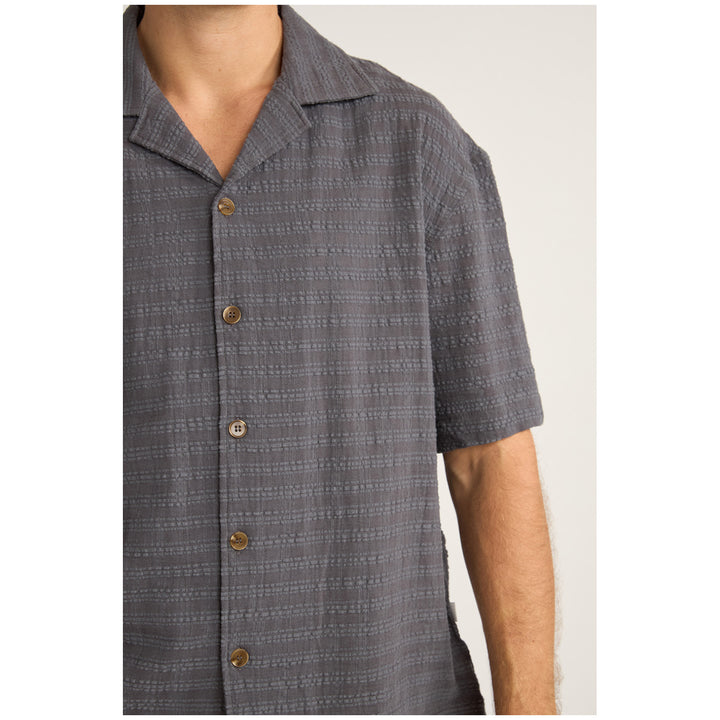 Rhythm Relaxed Texture Short-Sleeve Shirt - Men's Charcoal