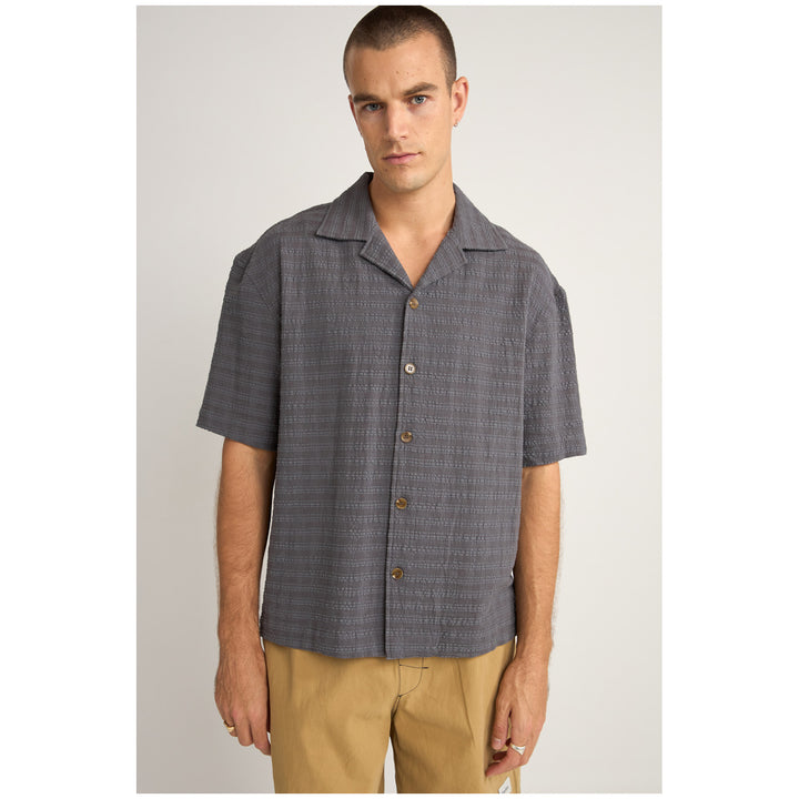 Rhythm Relaxed Texture Short-Sleeve Shirt - Men's Charcoal