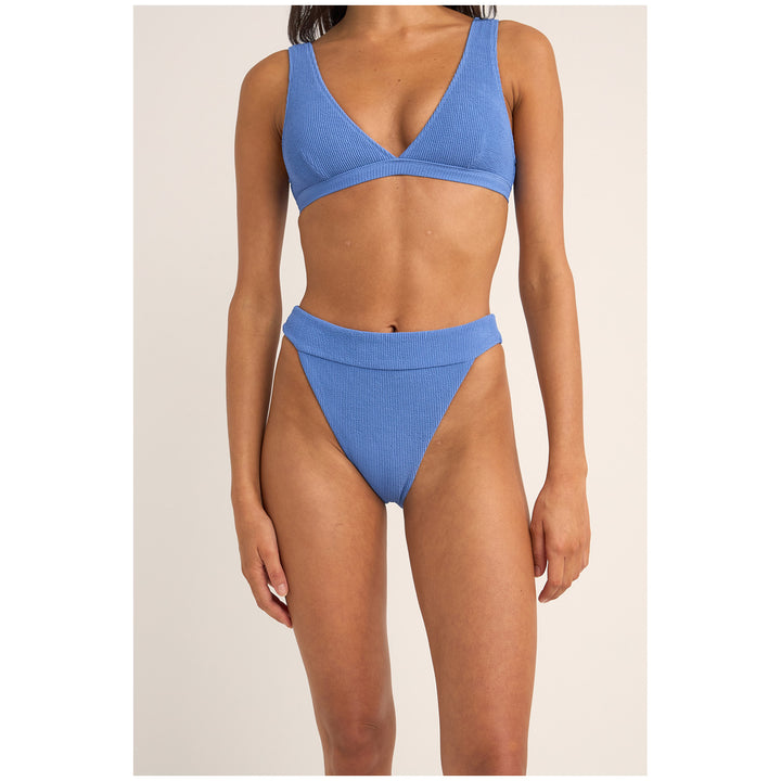Rhythm Isla Rib Hi Banded Bikini Bottom - Women's Cornflower