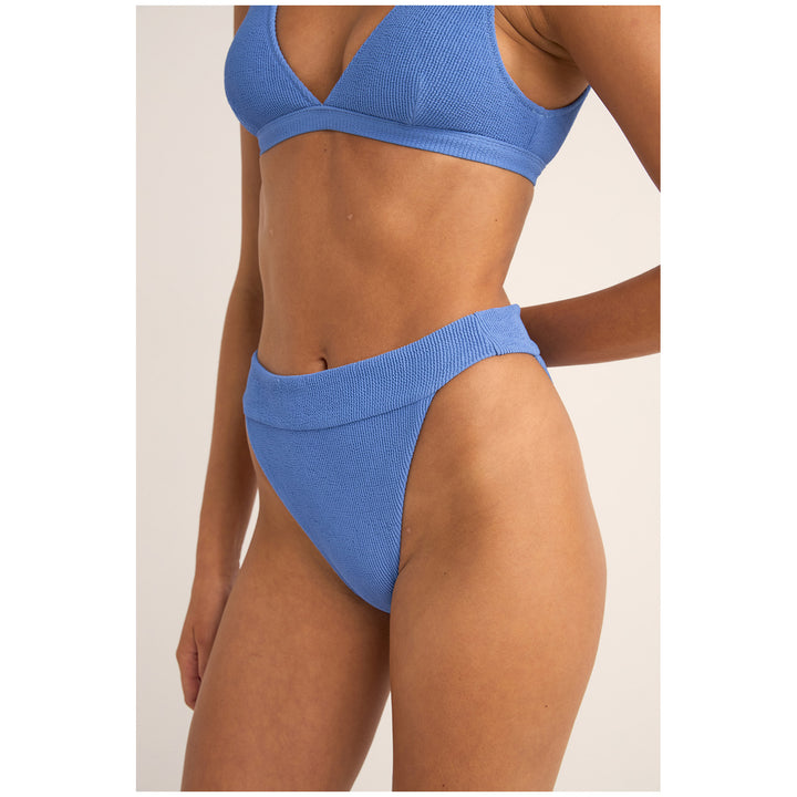 Rhythm Isla Rib Hi Banded Bikini Bottom - Women's Cornflower