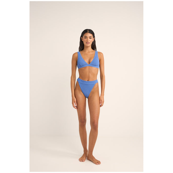 Rhythm Isla Rib Hi Banded Bikini Bottom - Women's Cornflower