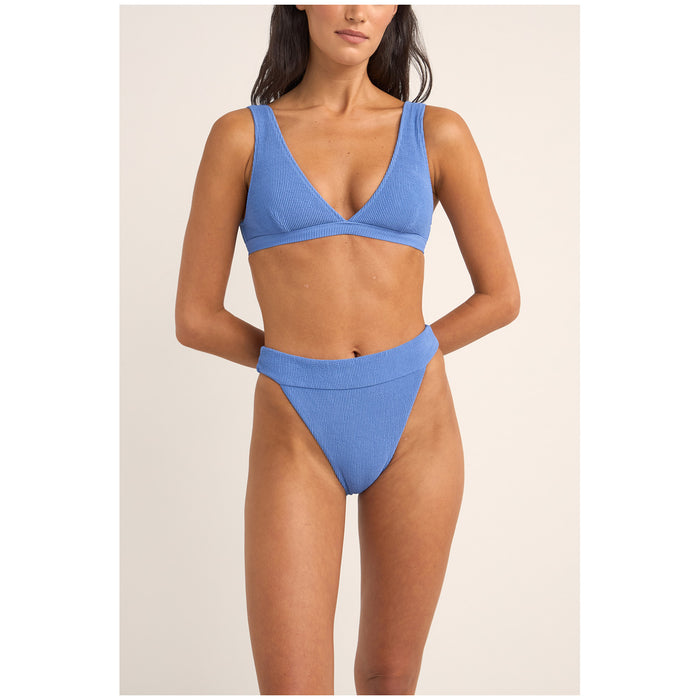 Rhythm Isla Rib Tall Tri Bikini Top - Women's Cornflower