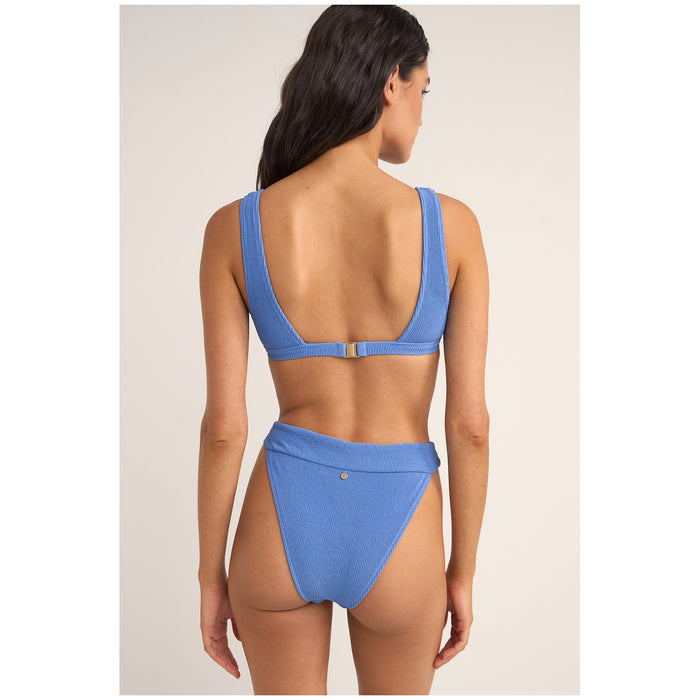 Rhythm Isla Rib Tall Tri Bikini Top - Women's Cornflower