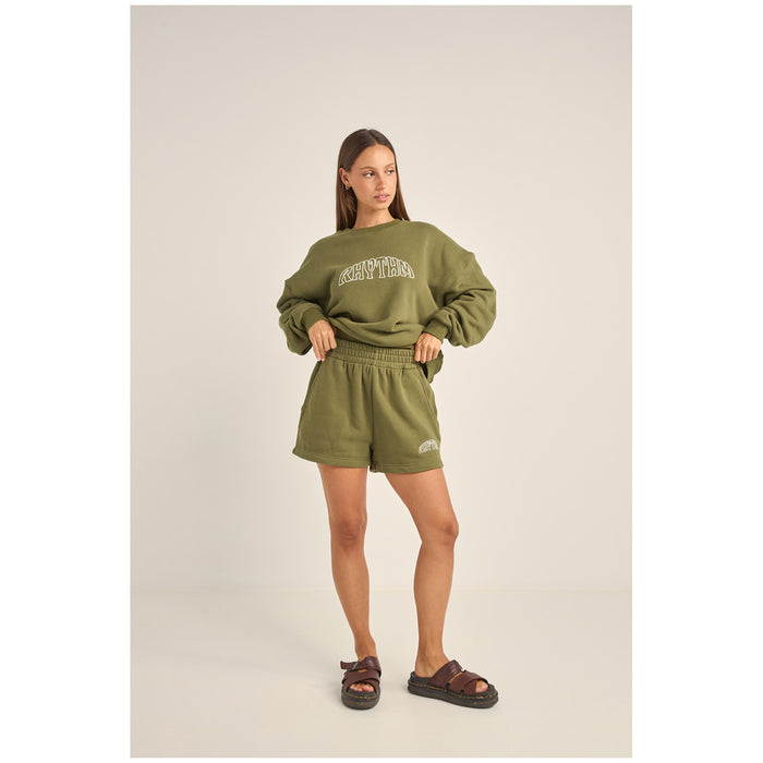 Rhythm College Fleece Shorts - Women's Olive