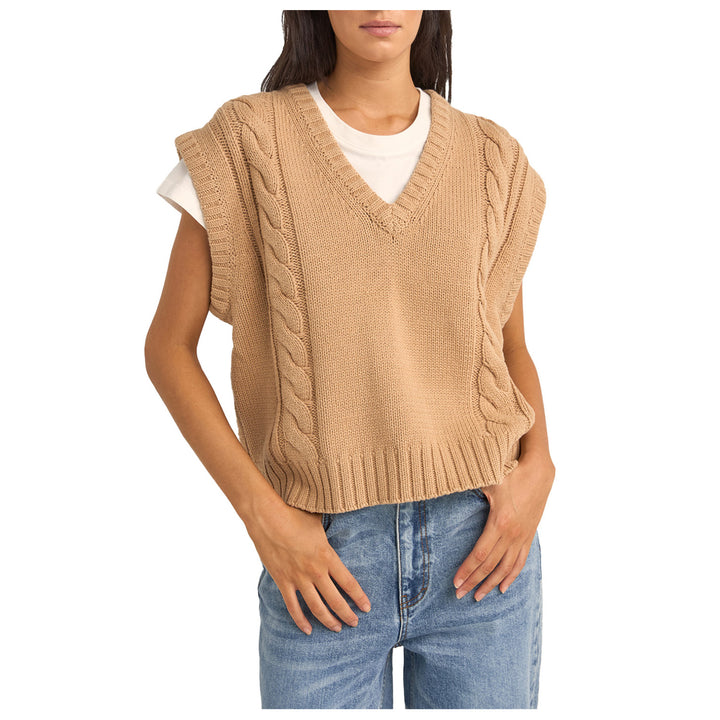 Rhythm Finley Cable Knit Vest - Women's Sand