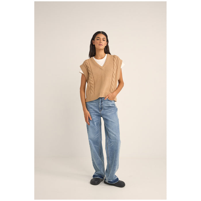 Rhythm Finley Cable Knit Vest - Women's Sand