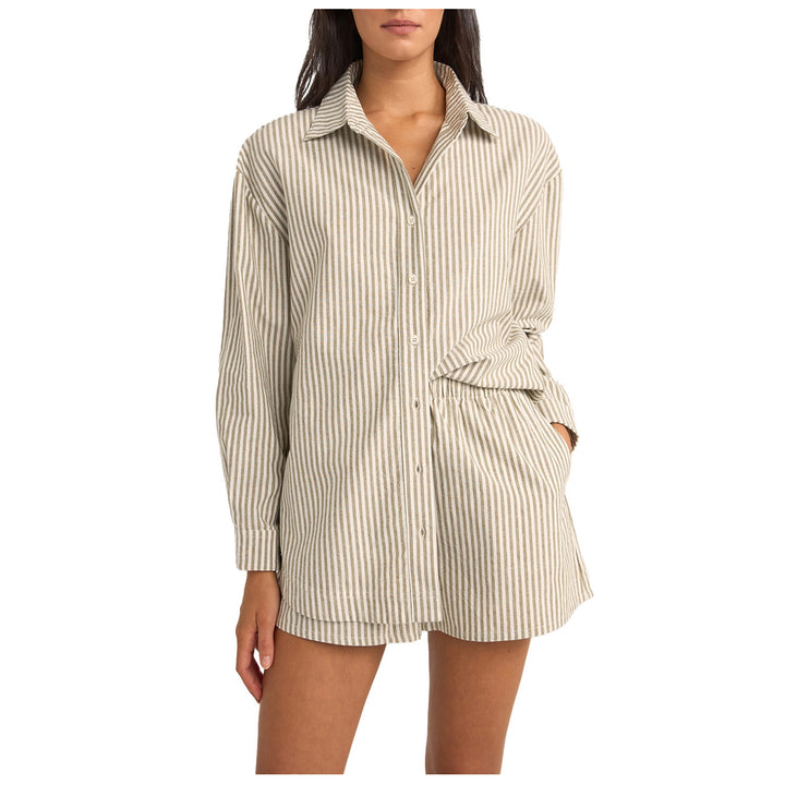 Rhythm Valley Stripe Oversized Shirt - Women's Ivy