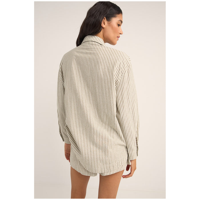 Rhythm Valley Stripe Oversized Shirt - Women's Ivy