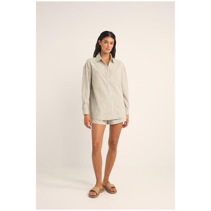 Rhythm Valley Stripe Oversized Shirt - Women's Ivy