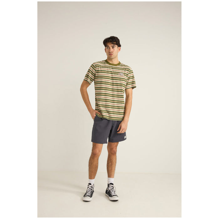 Rhythm Vintage Stripe Short-Sleeve T-Shirt - Men's Military Olive