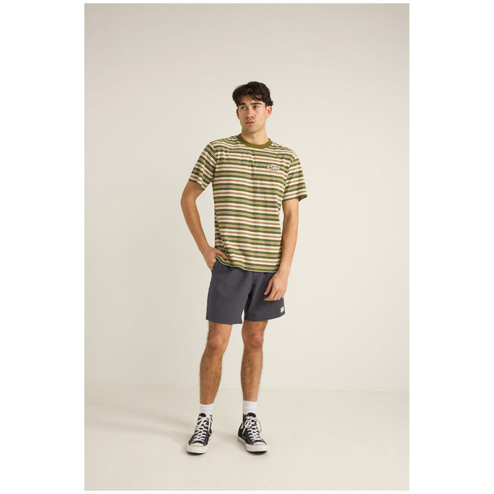 Rhythm Vintage Stripe Short-Sleeve T-Shirt - Men's Military Olive