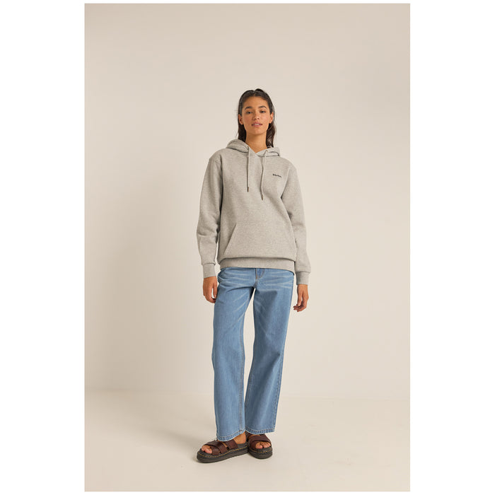 Rhythm Logo Boyfriend Fleece Hoodie - Women's Grey Heather
