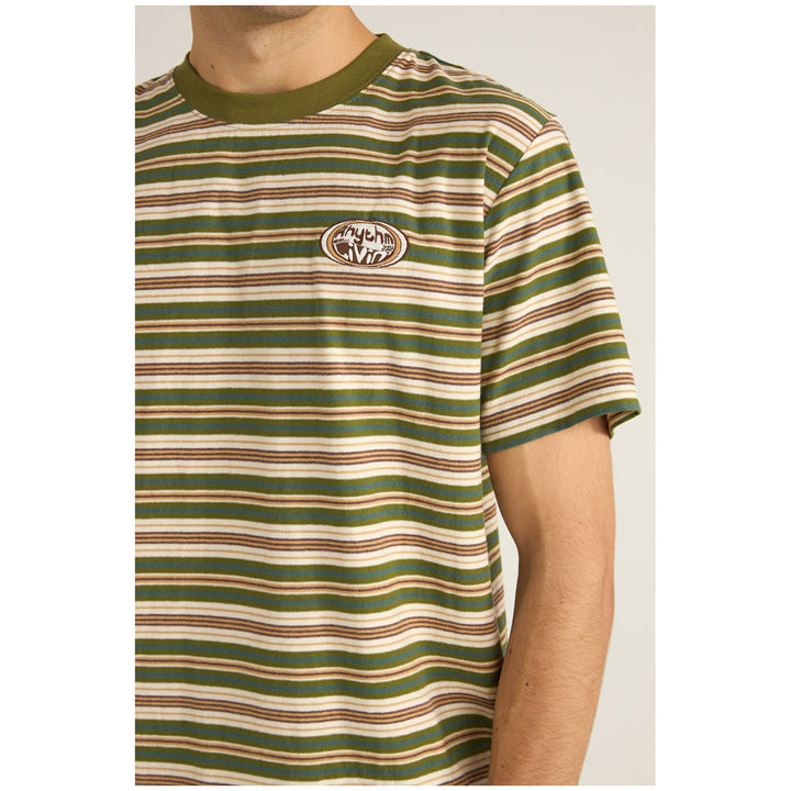 Rhythm Vintage Stripe Short-Sleeve T-Shirt - Men's Military Olive