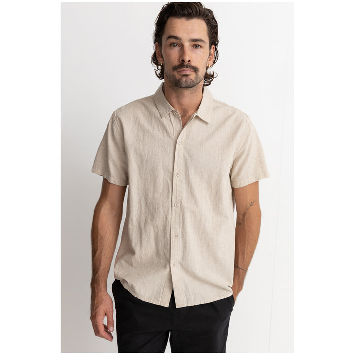 Rhythm Classic Linen Short-Sleeve Shirt - Men's Sand