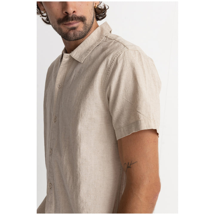 Rhythm Classic Linen Short-Sleeve Shirt - Men's Sand