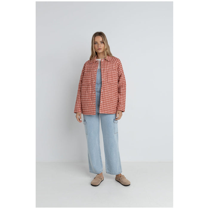 Rhythm Lola Check Quilted Jacket - Women's Peach