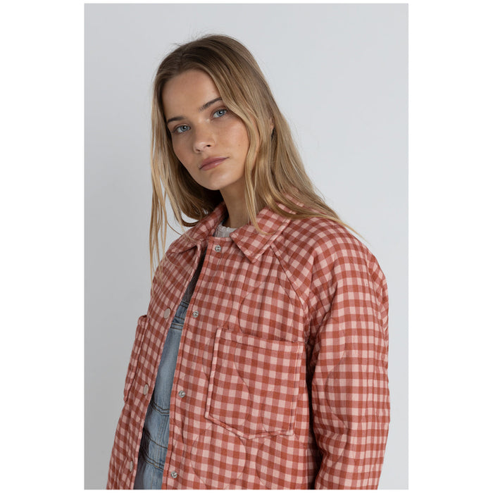 Rhythm Lola Check Quilted Jacket - Women's Peach