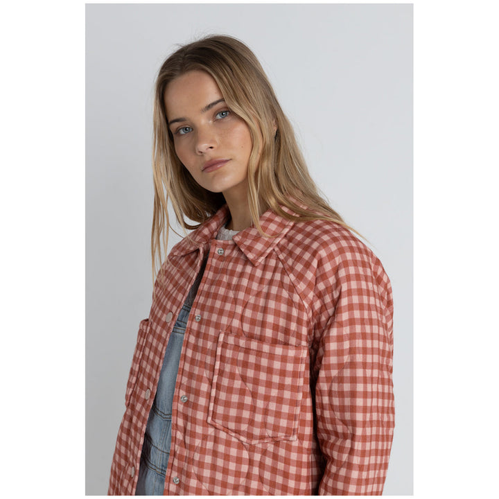 Rhythm Lola Check Quilted Jacket - Women's Peach
