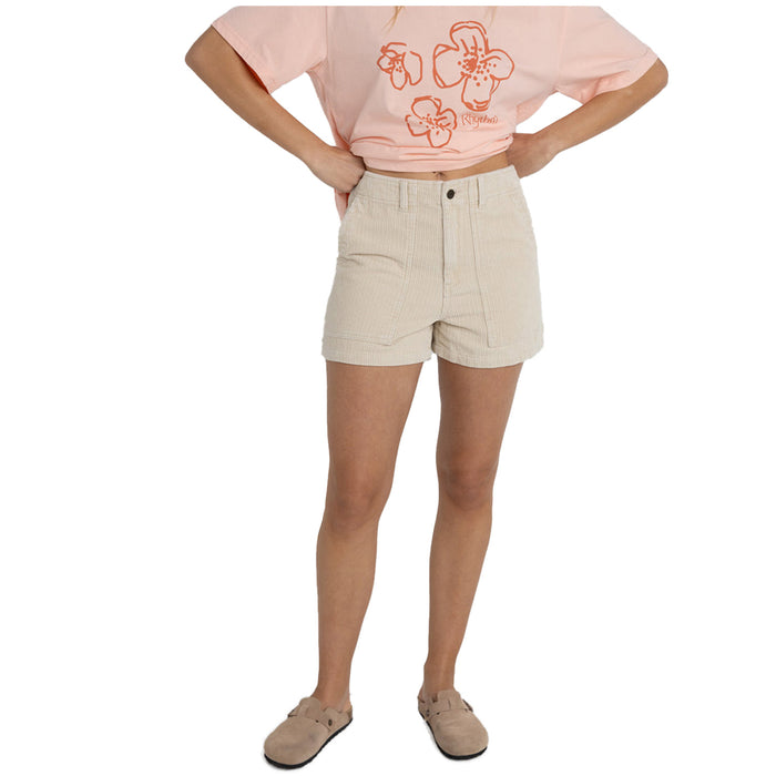 Rhythm Fatigue Corduroy Shorts - Women's Ecru